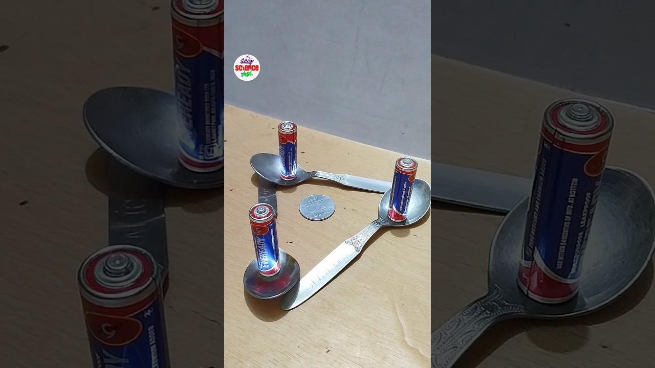 battery coin and spoon experiment 🤯 | real or fake #shorts #tricks
