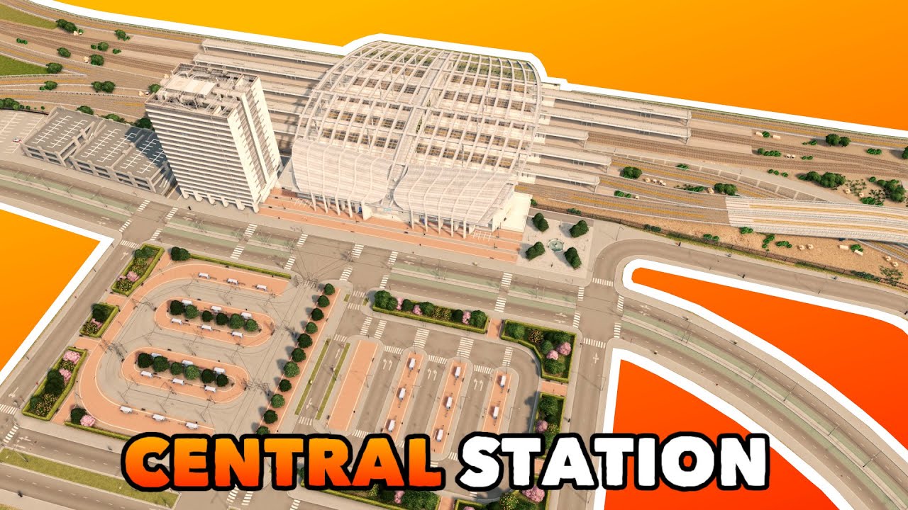 Building a Central Station (Huge Transport Hub) in Cities: Skylines | Vanilla Assets