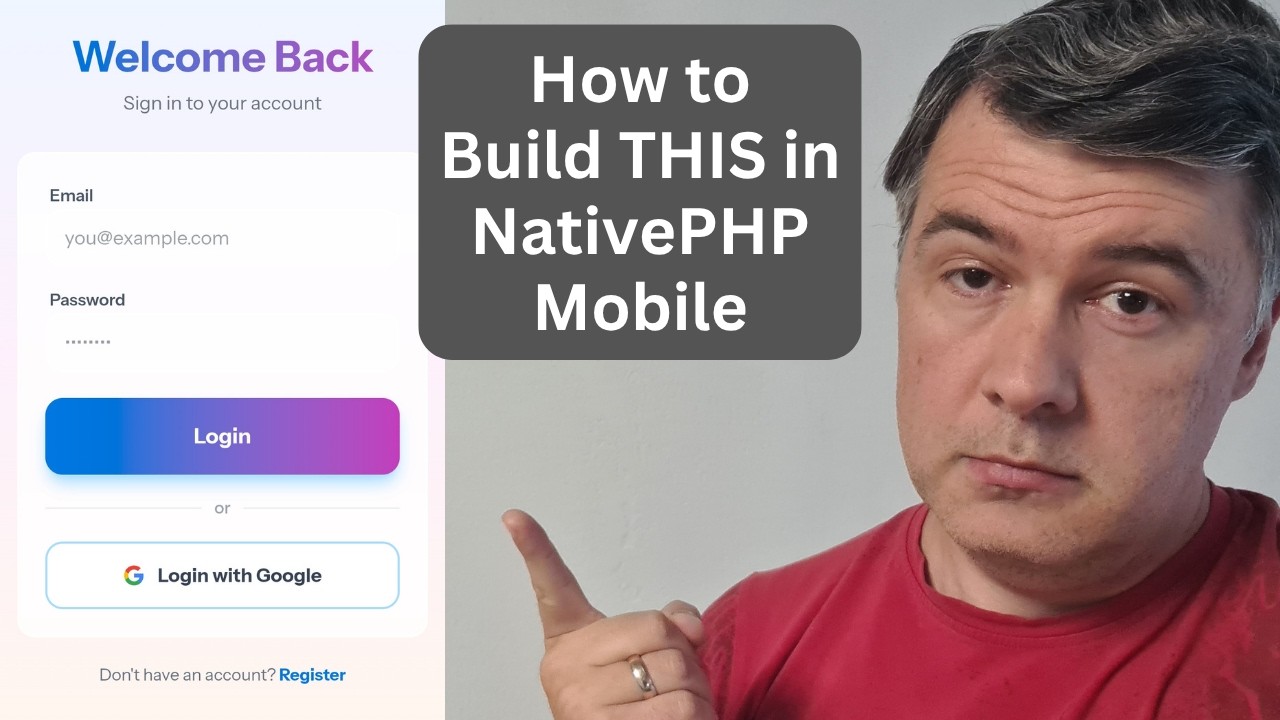 NativePHP Mobile: Вход/регистрация с помощью электронной почты/пароля или Google.