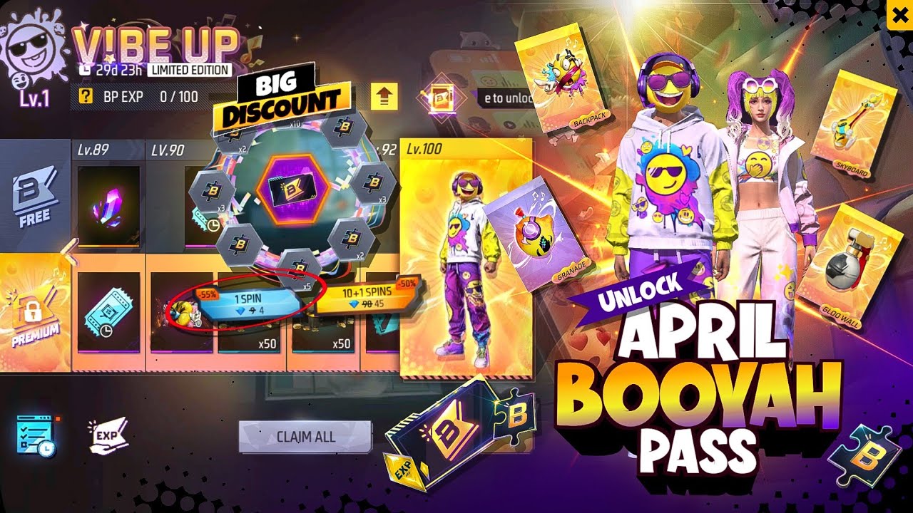 Buying April Month Booyah Pass | April Booyah Pass Unlock | FF New Event Today | Free Fire New Event