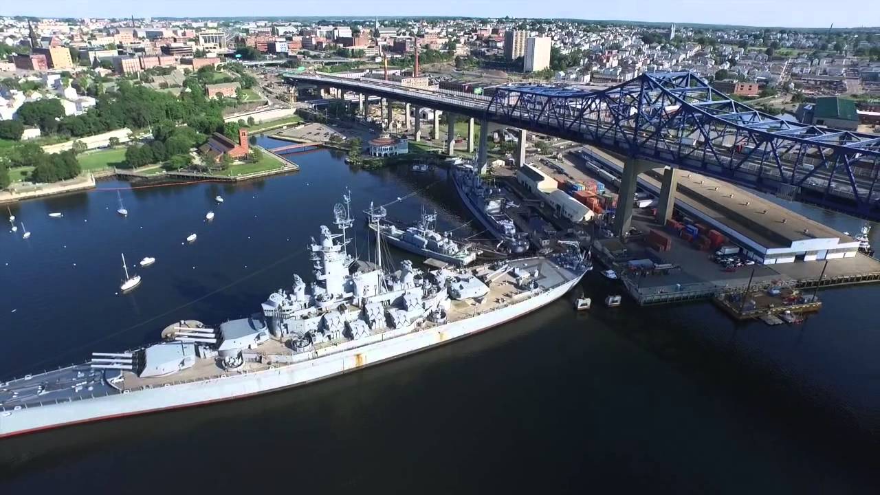 Battleship Massachusetts in Fall River with Dji Inspire 1 Drone Aerial July 16 2015