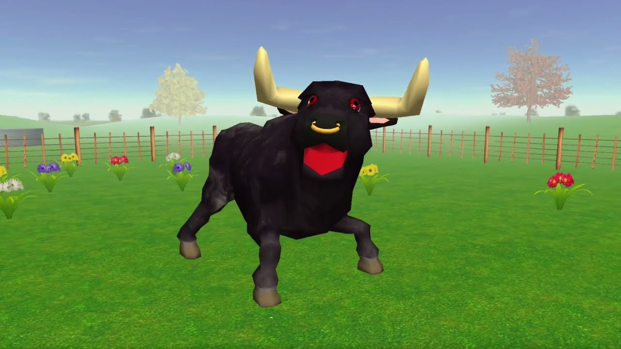 El Pollito pío 3d | El toro se congela jugando en el juegodel Toro y el Tractor 3D🎶