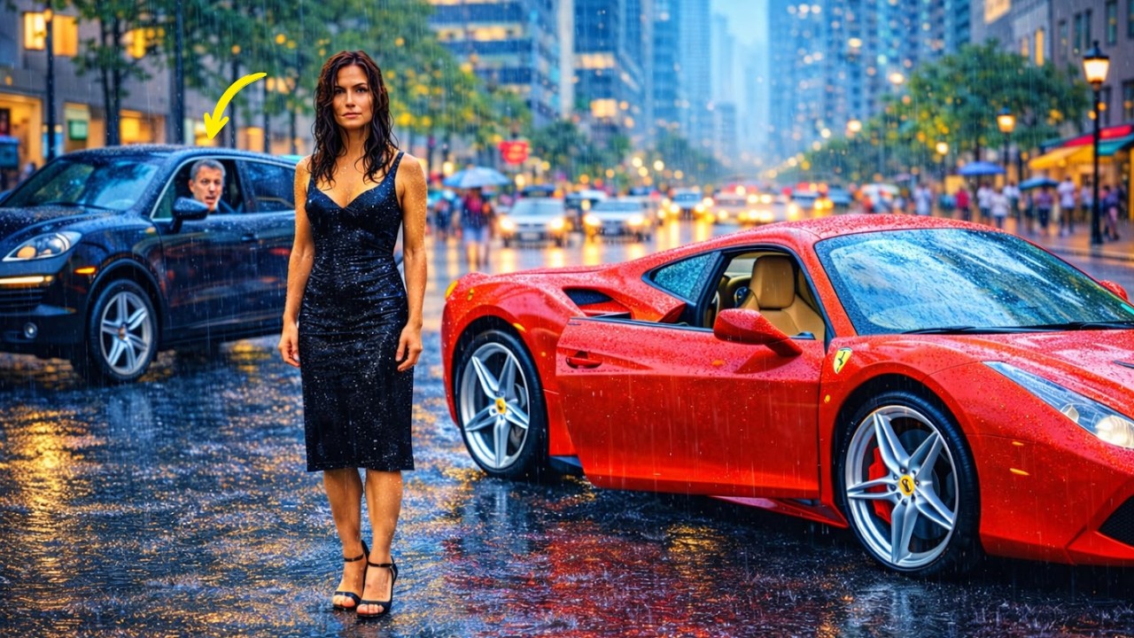 Marido EXPULSOU ela do carro na chuva — Mas FERRARI parou pra ela entrar