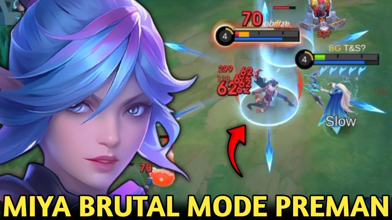 MIYA BRUTAL MODE PREMAN BIKIN SEMUA MUSUH LARI KOCAR-KACIR! HANABI SAMPE MATI 14x LEBIH SELUSIN!MLBB