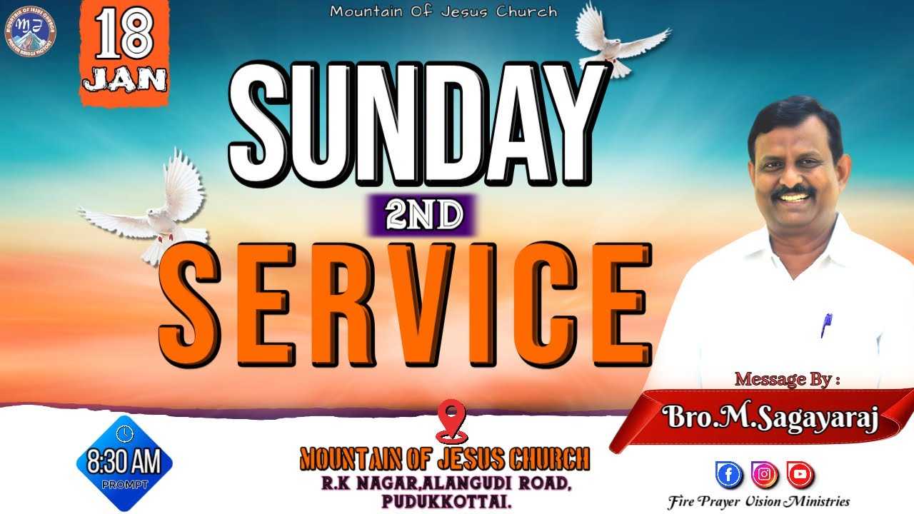 🔴🅻🅸🆅🅴 || Sunday 2nd  Service || Bro.M.Sagayaraj || 18.01.2026 