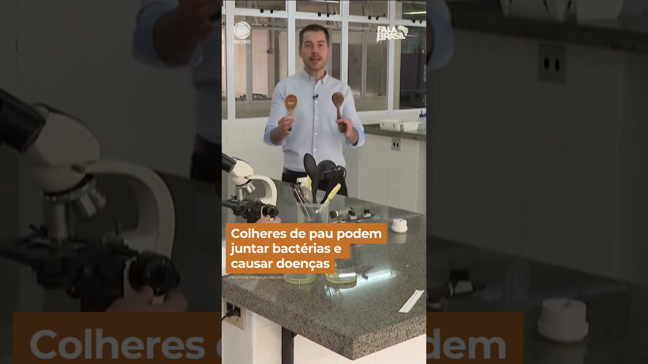 Colheres de pau podem juntar bact&eacute;rias e causar doen&ccedil;as #falabrasil #shorts