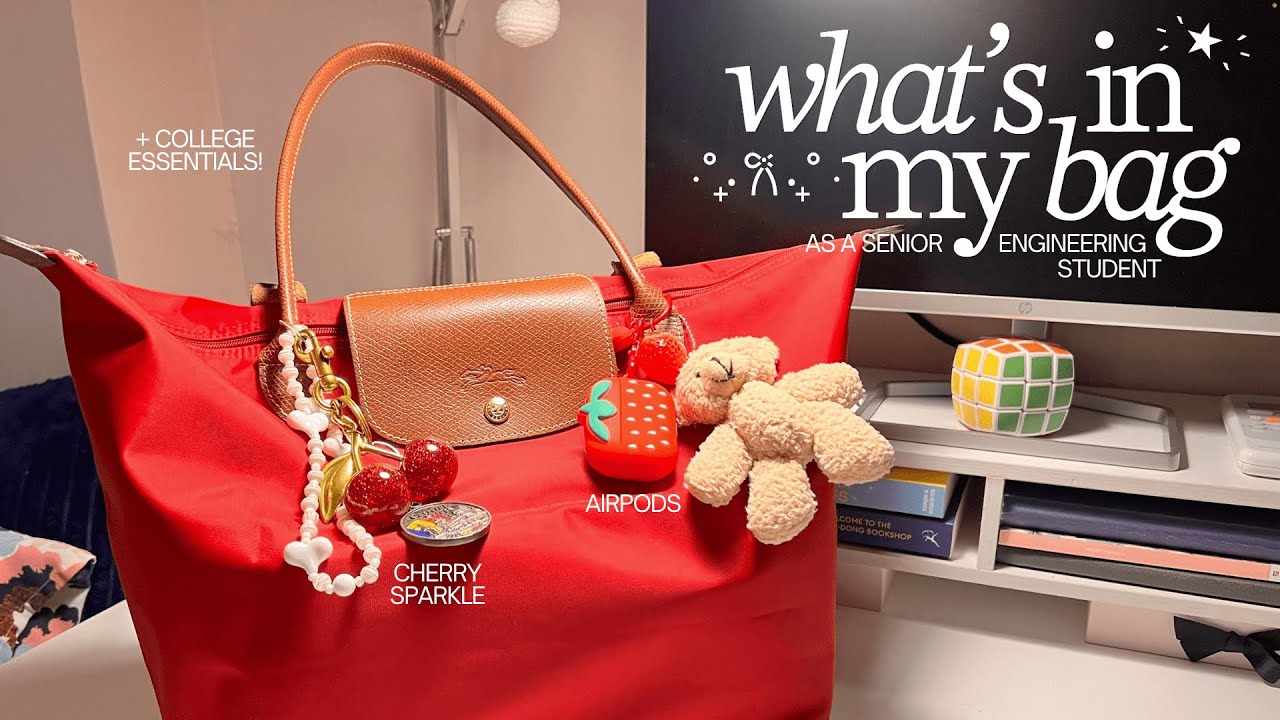 what’s in my college bag 🍒 | uni essentials ⊹₊⟡⋆ (engineering student edition)