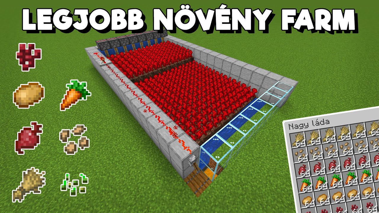 Legjobb Növény Farm - Burgonya,Répa,Búza,Cékla,Bibircsók | Minecraft Tutorial Magyarul | 1.20.1 Java