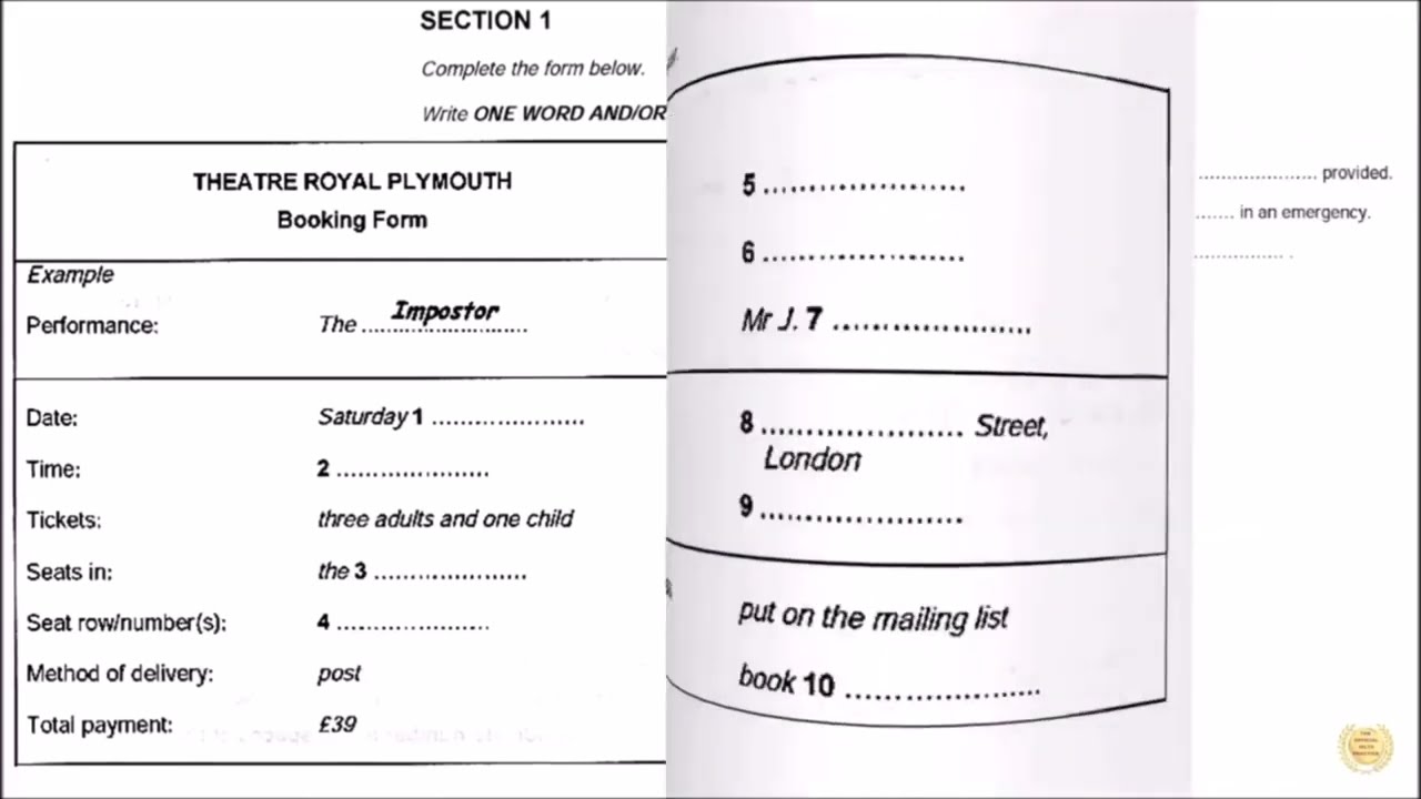 IELTS BOOK 20 listening test 1 | IELTS Cambridge Book 20 listening test 1