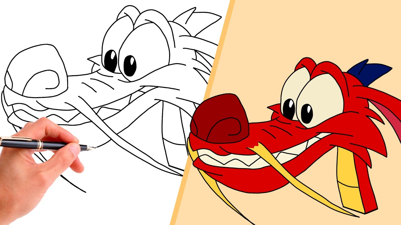 How To Draw MUSHU FROM MULAN! // EASY // Step-By-Step