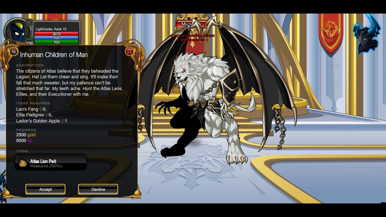AQW Atlas Lion Pelt Bot