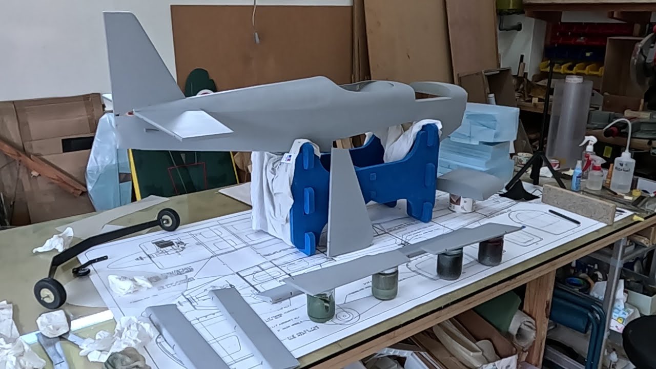 DR-107 One Design RC plane build, Update #22, Priming and Battery Hatch Completion