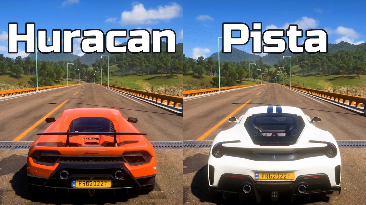 Forza Horizon 5: Lamborghini Huracan Performante vs Ferrari 488 Pista - Drag Race