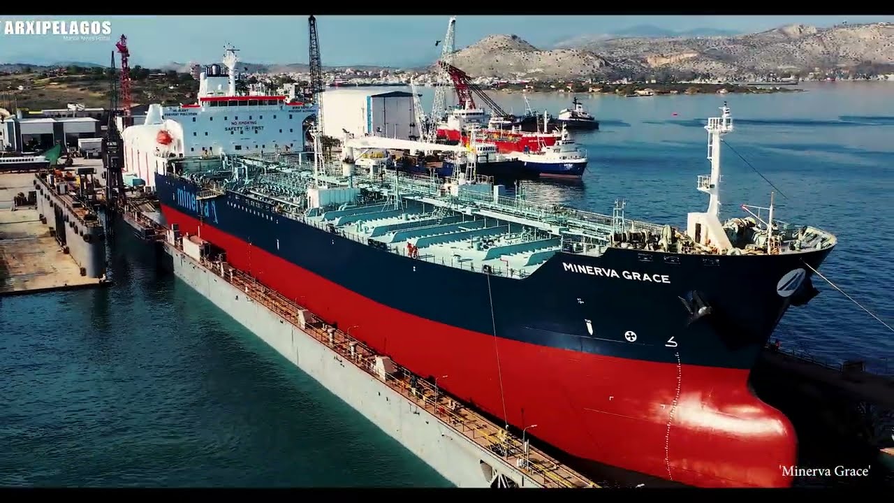 Μ/Τ ‘MINERVA GRACE ‘ Διαδικασία δεξαμενισμού #minerva #drydocking #tankership  #crudeoiltanker