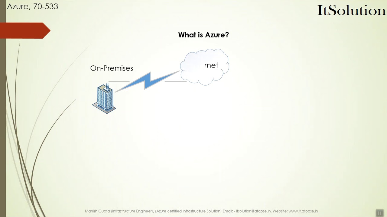 Microsoft Azure Introduction 70-533 class 1 - by Manish Gupta