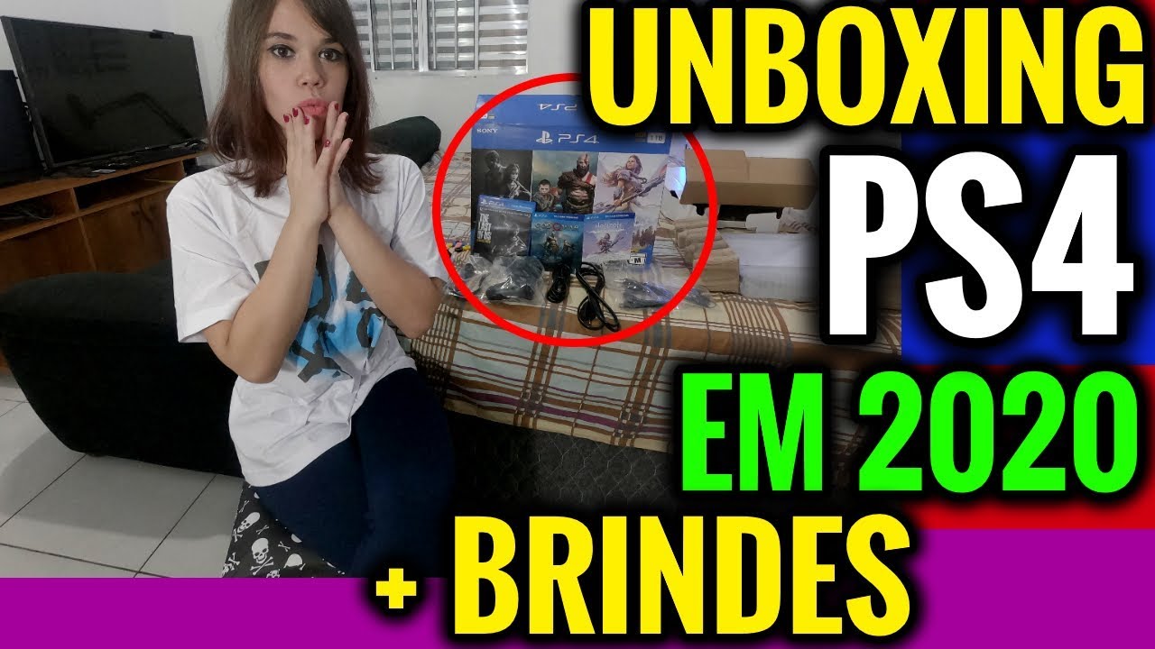 Unboxing PS4 Ultimo modelo SLIM de 1TB com 3 jogos 2020 + BRINDES