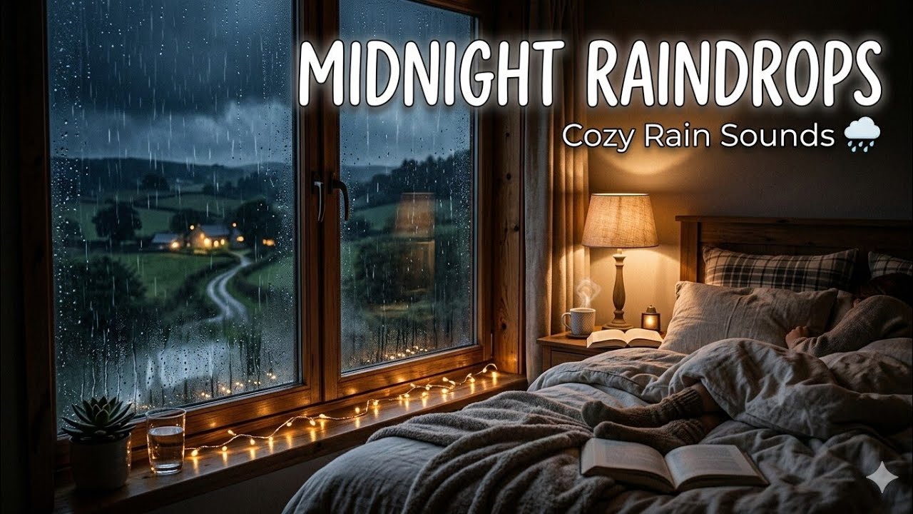 Deep Sleep Music for Insomnia, Anxiety Relief & Studying | Midnight Raindrops 🌧️