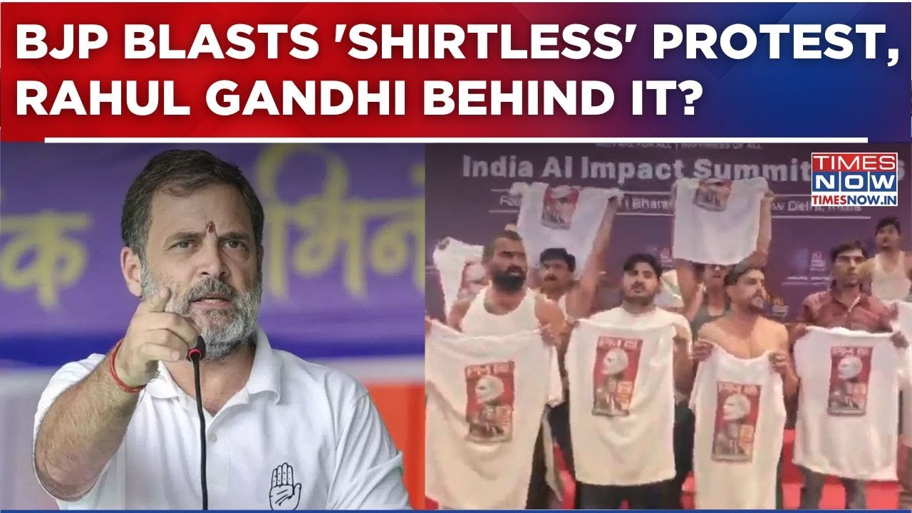 India AI Impact Summit 2026: Rahul Gandhi Behind Youth Congress' 'Shirtless' Protest? BJP Says...