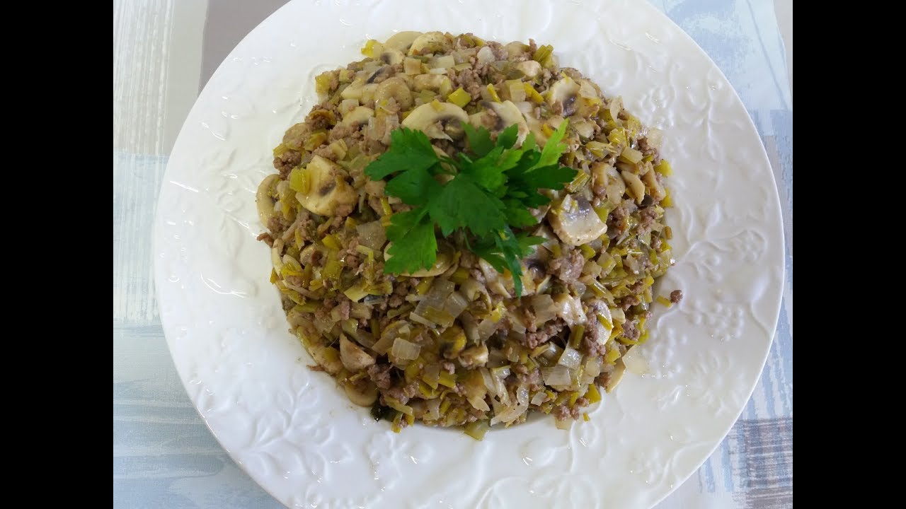 طريقة عمل الفطر الطازج مع اللحم و البصل