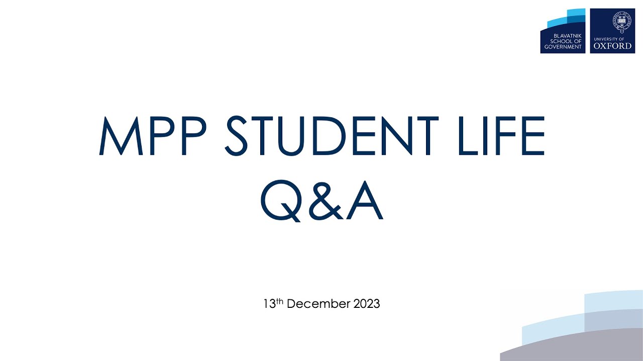 MPP student life at Oxford Q&A – December 2023
