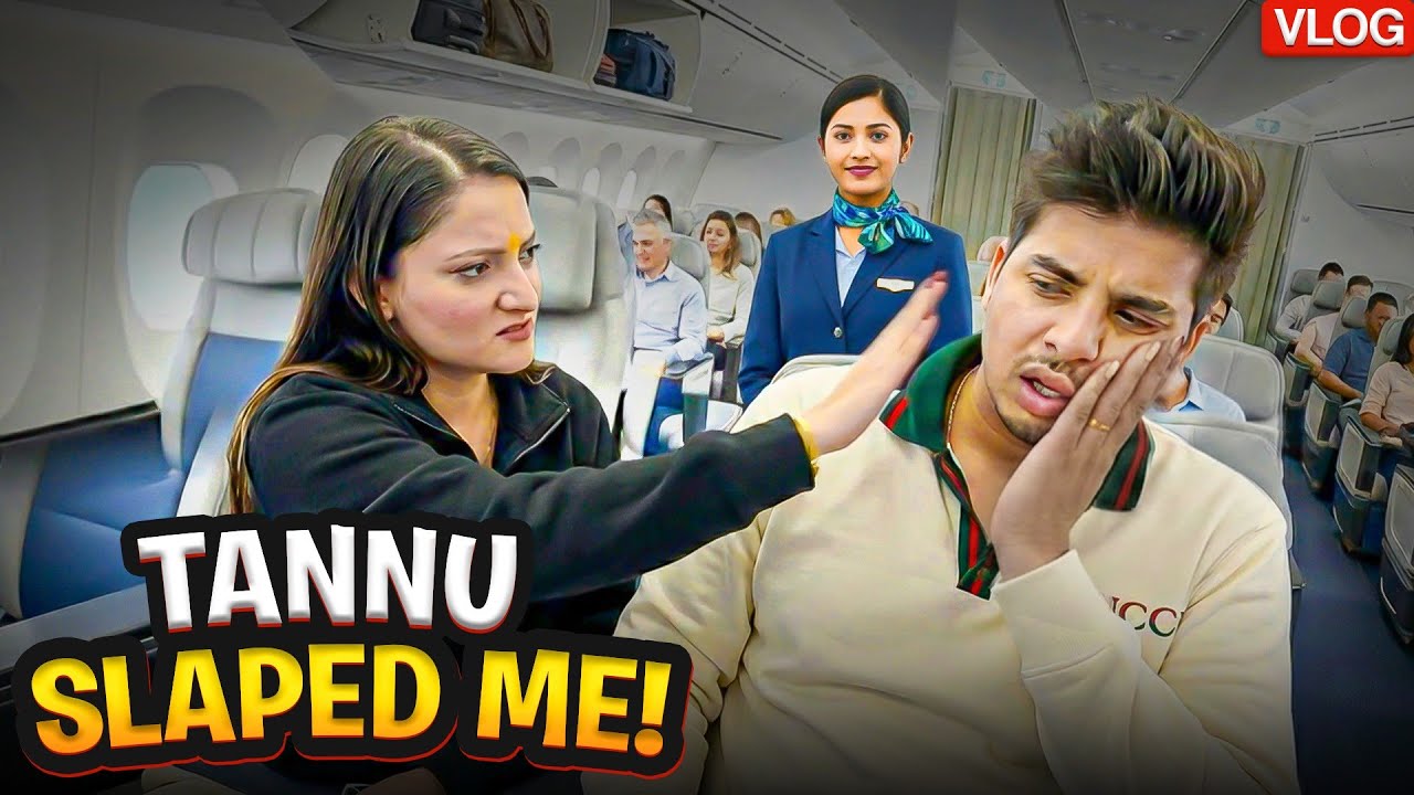 First International Flight 😳 | Airhostess Ko Cute Bol Diya || Tannu Angry Mode ON 😂✈️