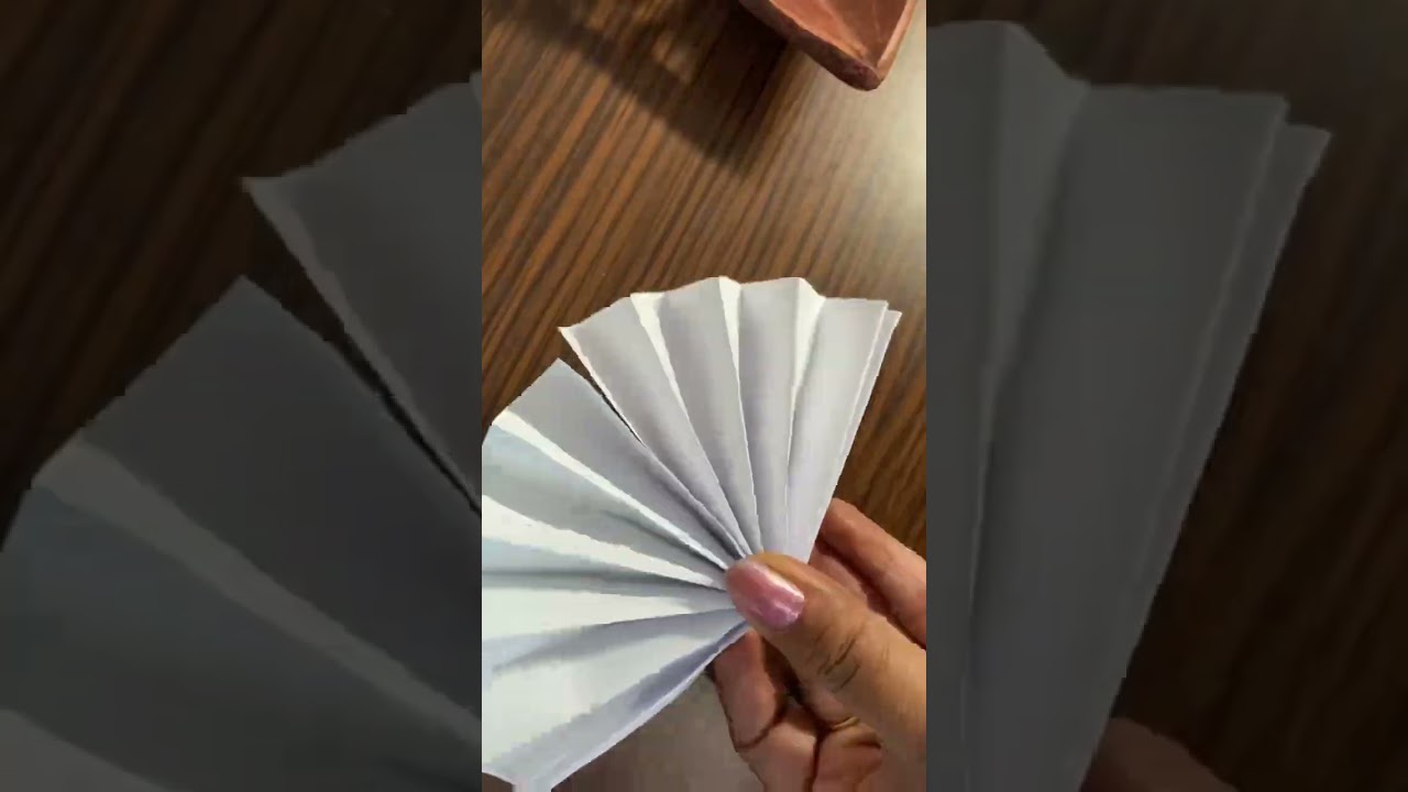 Paper fan making in 1 minute : Easy origami art for kids