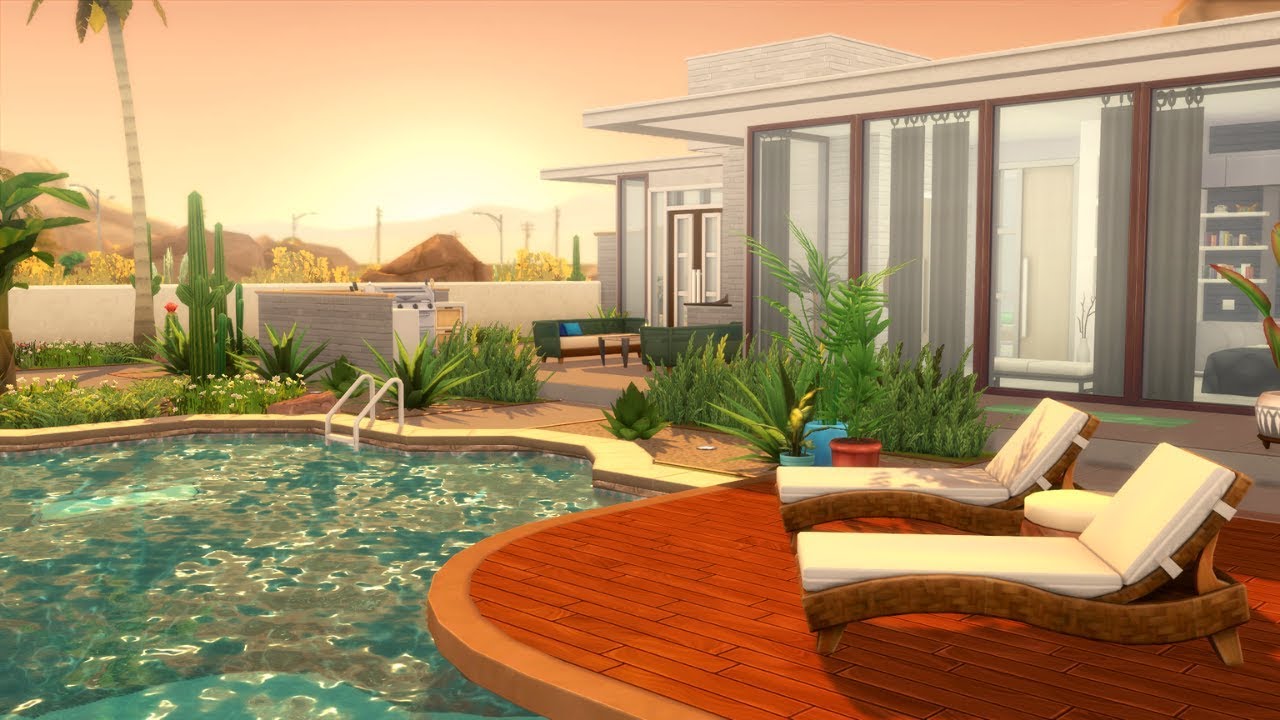 OASIS SPRINGS BUNGALOW 🌵 SIMS 4 SPEED BUILD STOP MOTION (NO CC)