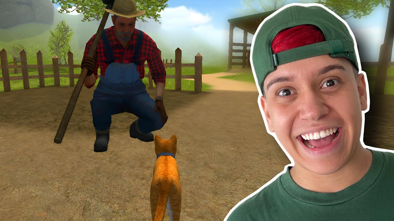 VIDA DE GATO POR 1 DIA NA FAZENDA!! (Cat Simulator)