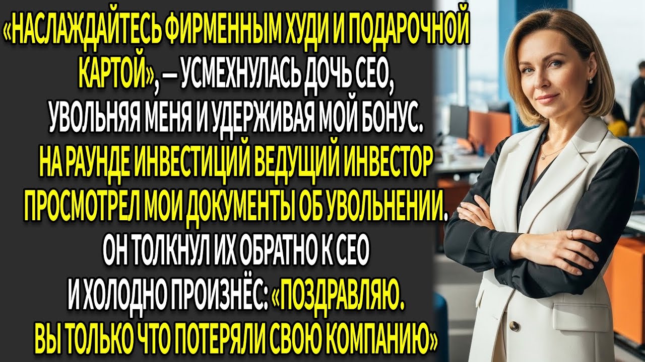 Дочь CEO уволила меня ⚡— и я активировала пункт💼, обрушивший их сделку на 4,5 млрд рублей📉