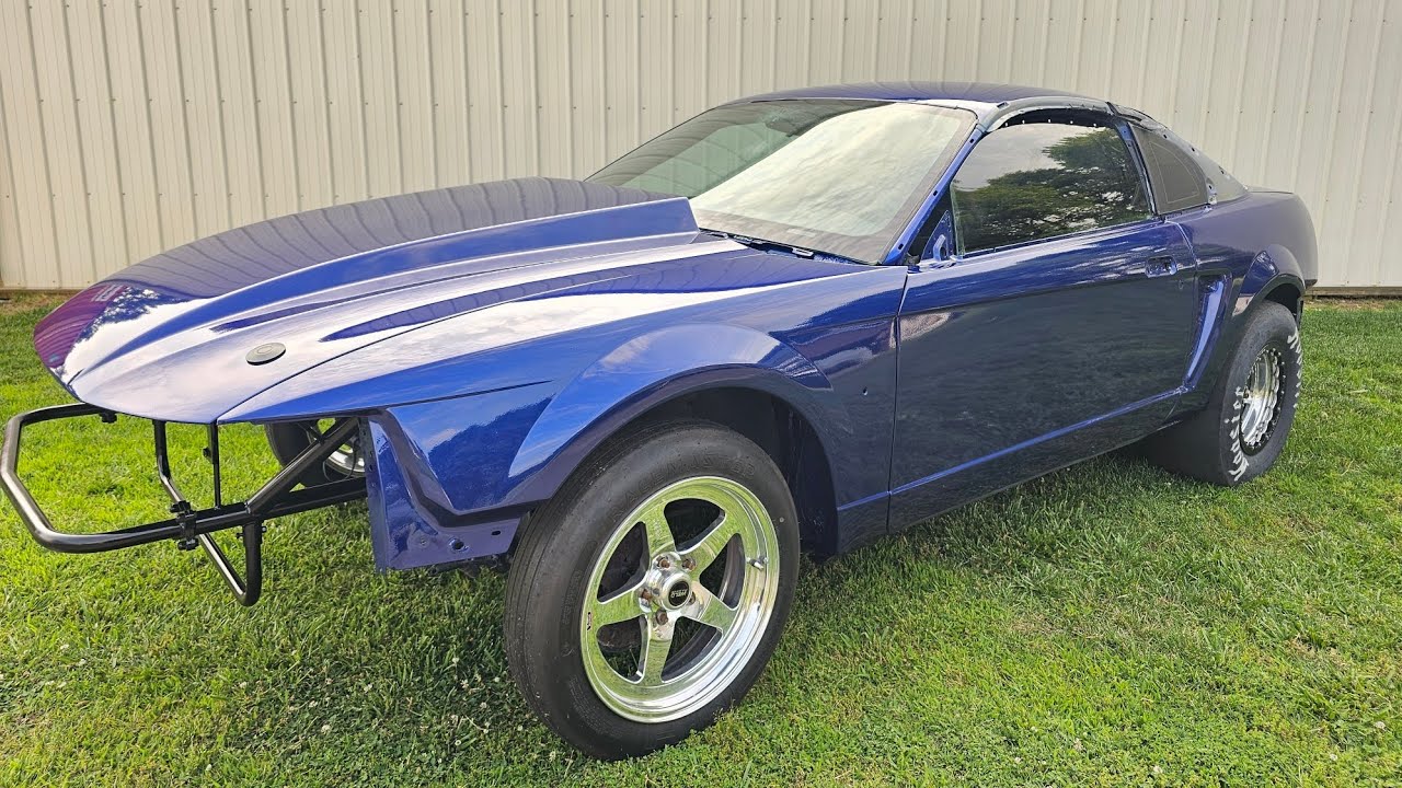 Sonic Blue 2003 Mustang Cobra gets paint!