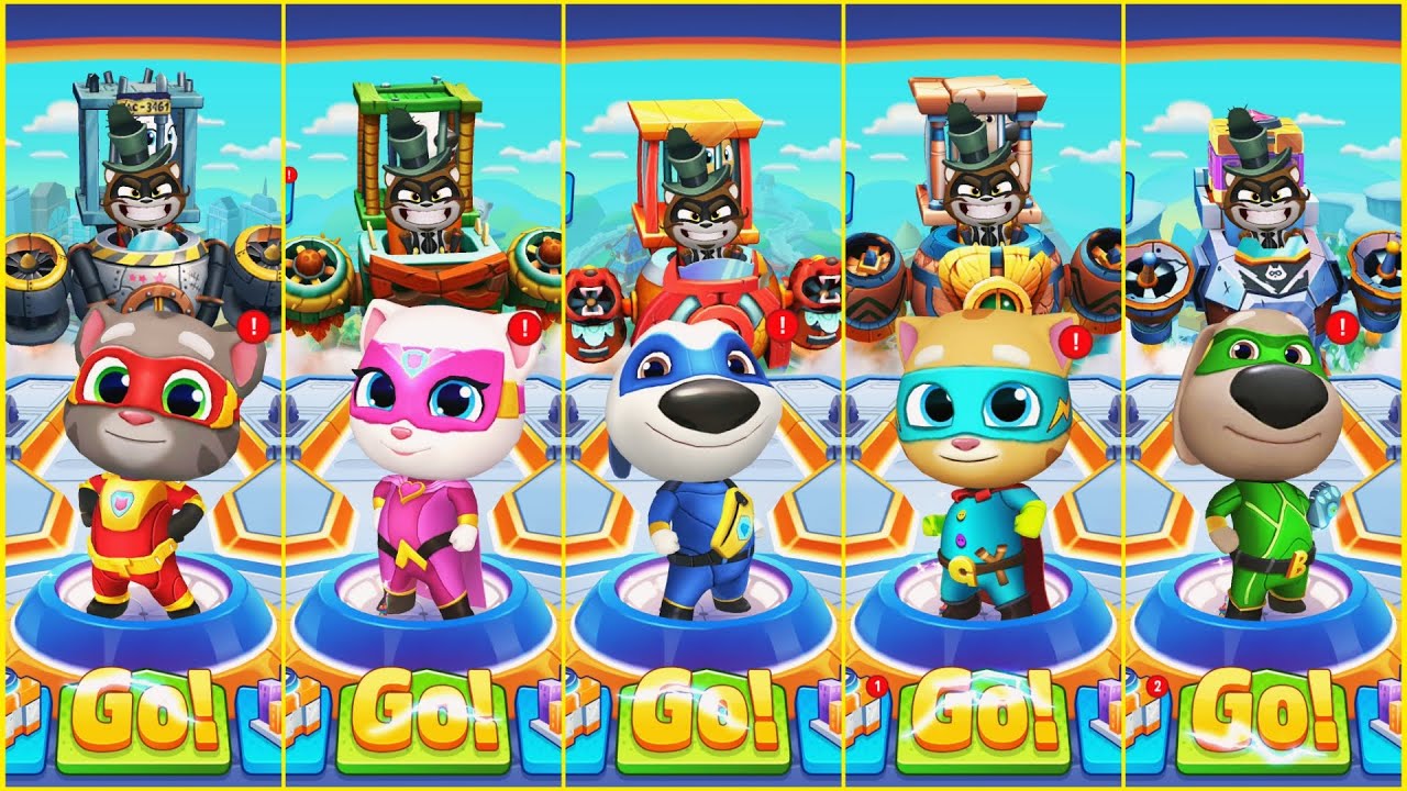 Talking Tom Hero Dash Discover All The Heroes New UltraHero Superworld All Bosses Gameplay