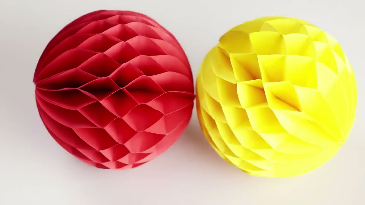 Como fazer uma bola de favo de mel de papel | Artesanato com papel !