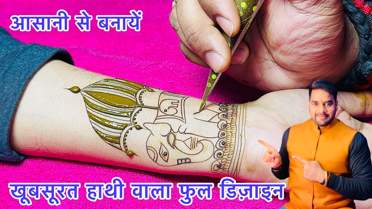 Baby Elephant Mehndi Design । mini elephant with umbrella । New Mehndi Design । Raj Mehandi Designer