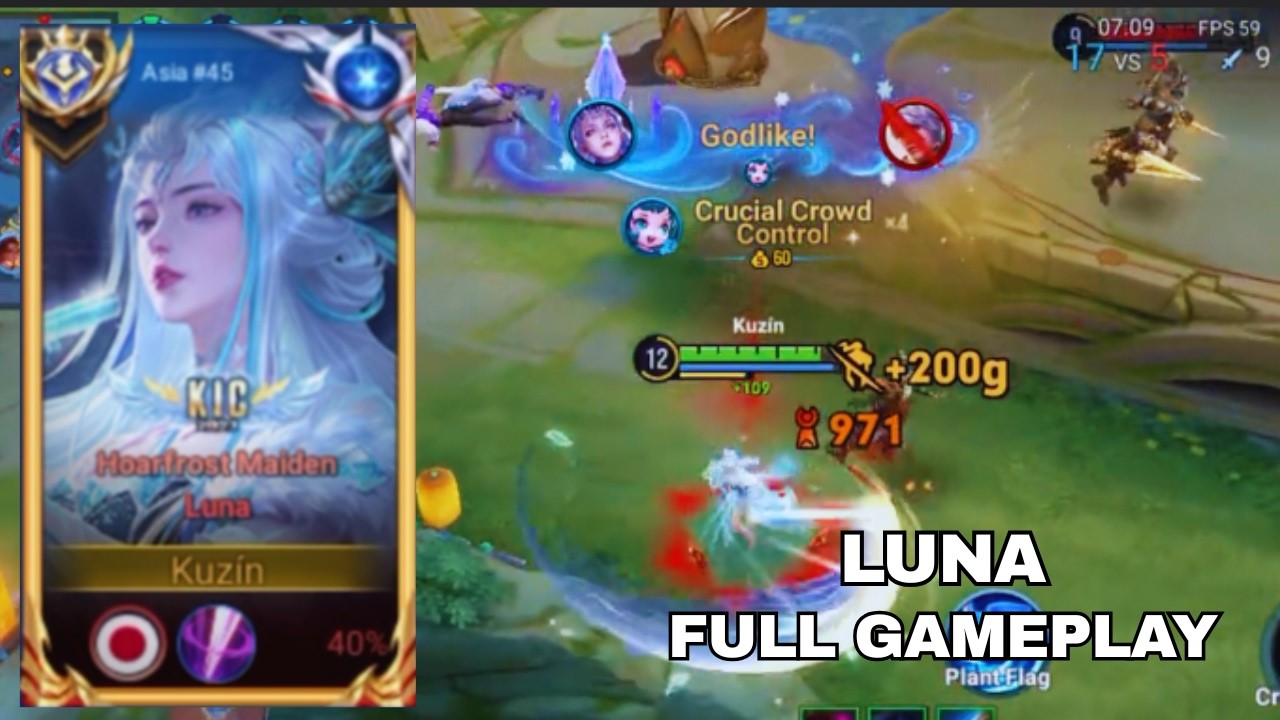 S13 500⭐️! HIGH RANK AGGRESSIVE LUNA FULL GAMEPLAY | HONOR OF KINGS