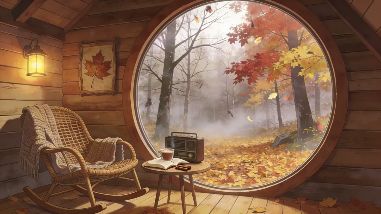 秋日木屋聽風賞落葉收音機裏的舊時光#relaxing #rain #rainsounds #asmr #relax #peace #SleepSounds #HeavyRain #RainSound