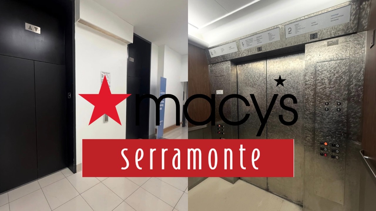 Neat Vintage Montgomery Hydraulic Elevators- Macy’s- Serramonte Center- Daly City, CA
