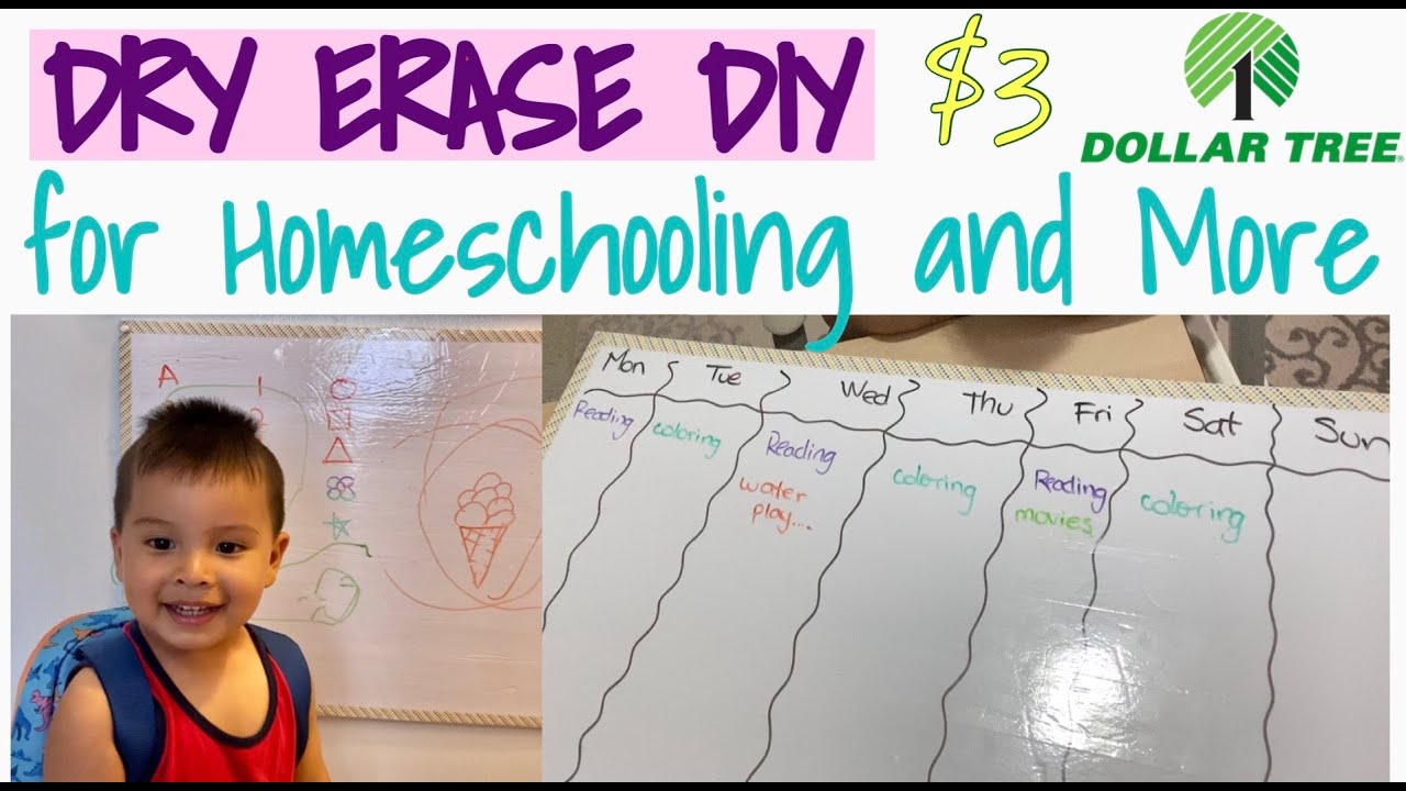$3 DRY ERASE DIY for HOMESCHOOLING and More | From Dollar Tree