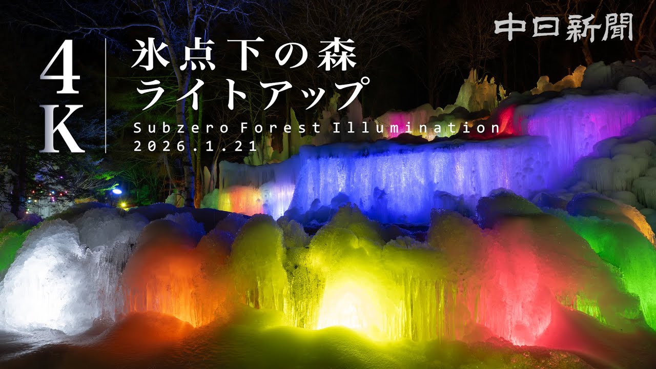 【4K】幻想的な氷の世界　岐阜県高山市　氷点下の森
