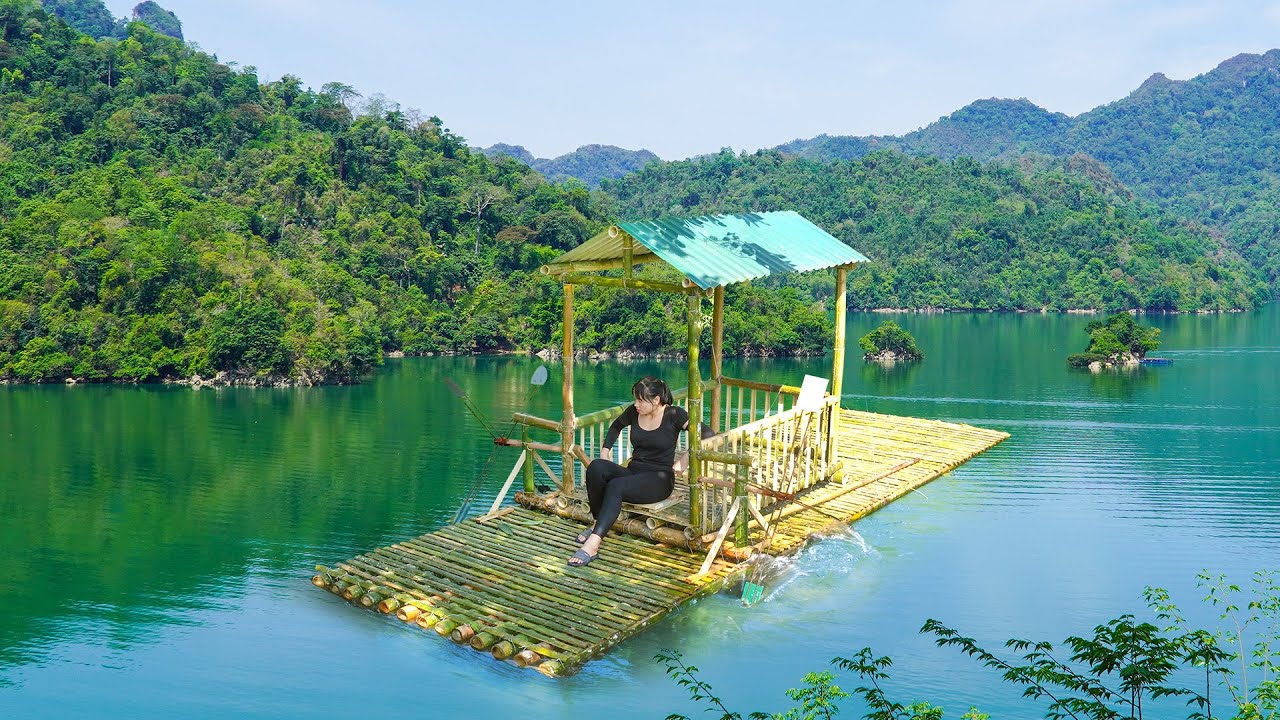 DIY Water Propellers Thrust Large Rafts, Build A Cabin On Large Raft _Hoang Thu Hoai
