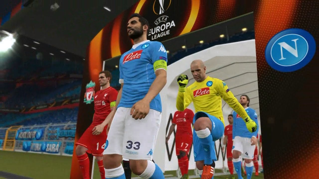 PES 2016 UEFA Europa League Final (S.S.C. Napoli vs Liverpool Gameplay)