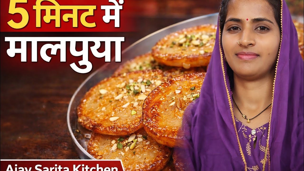 5 मिनट में नरम और रसदार मालपुआ बनाएं | Malpua Recipe | Ajay Sarita Kitchen