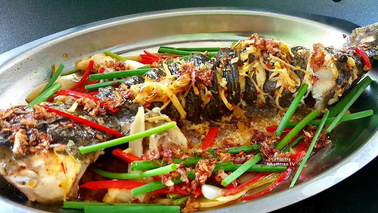 CÁ HẤP BIA cách làm thịt cá thơm dai ngọt cuốn bánh tráng rất hấp dẫn |Nhamtran FV