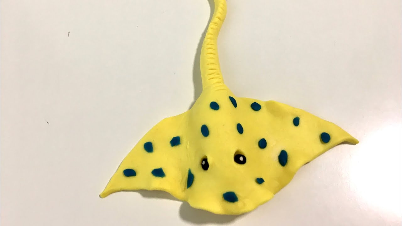 ♥️ Clay with me- how to make a sting ray fish | model craft tutorial. easy DIY