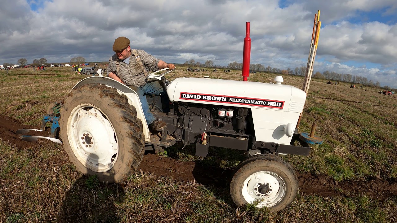 1968 David Brown 880 Selectamatic 2.7 Litre 3-Cyl Diesel Tractor (46 HP) With Ransomes Plough