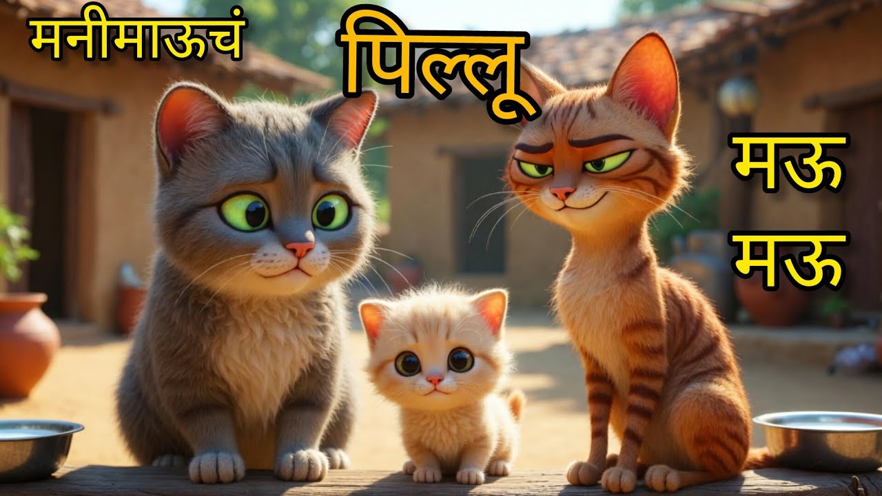 मनीमाऊचं पिल्लू मऊ | Manimavuch Pillu | Manimavuch bal | marathi song for kids | Nirmal Ganesha Kids
