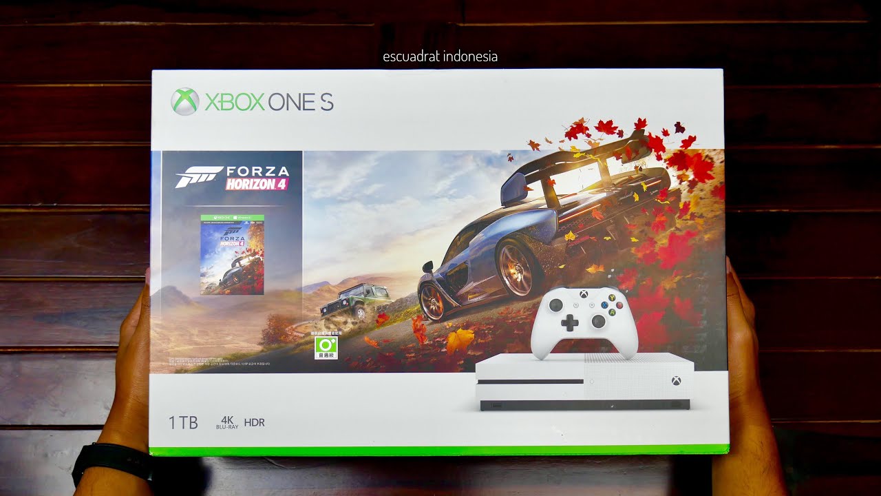 Unboxing XBOX ONE S WHITE Forza Horizon 4 1TB indonesia