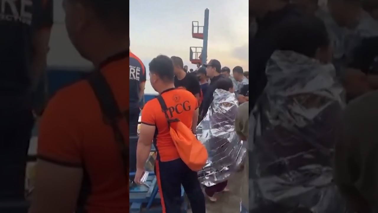 Philippine ferry capsizes killing at least 15, hundreds rescued #shorts