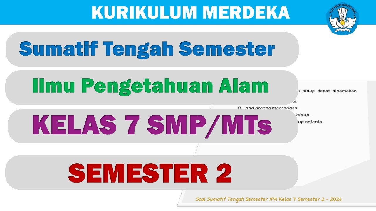 SOAL SUMATIF TENGAH SEMESTER IPA KELAS 7 SEMESTER 2 KURIKULUM MERDEKA