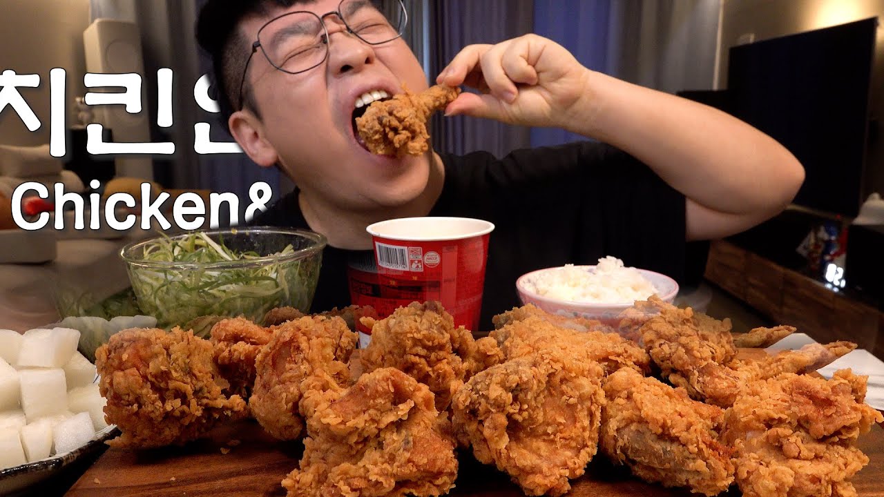 Mukbang 먹방창배 벌써여름 치킨앤라면 치밥까지 제대로 먹자 Chicken ramen kfood eatingshow realsound koreanfood