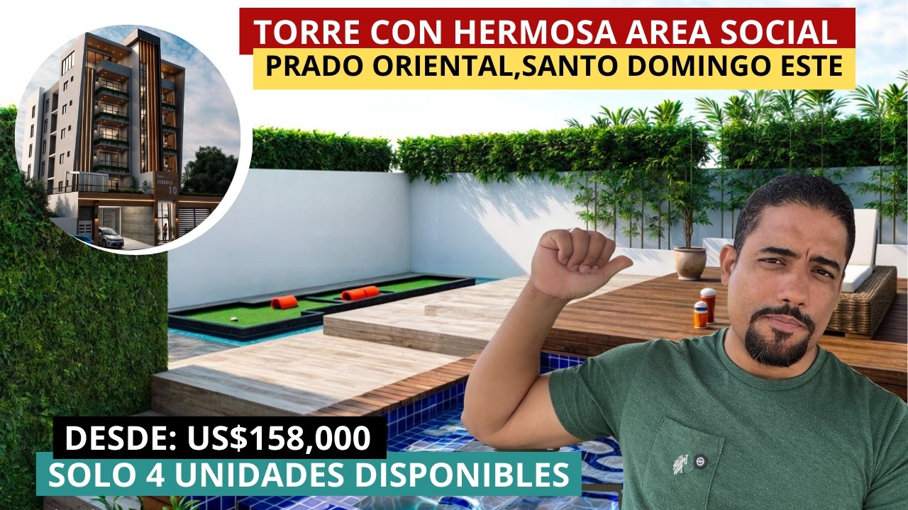 TORRE DE APARTAMENTOS EN CONSTRUCCION CON AREA SOCIAL Y GYM EN SANTO DOMINGO ESTE | PRADO ORIENTAL